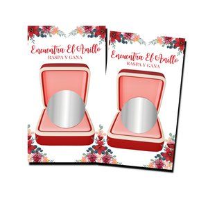 Brisal Shower Games - Encuentra El Anillo - 50 Scratch Off Cards- Wedding Shower